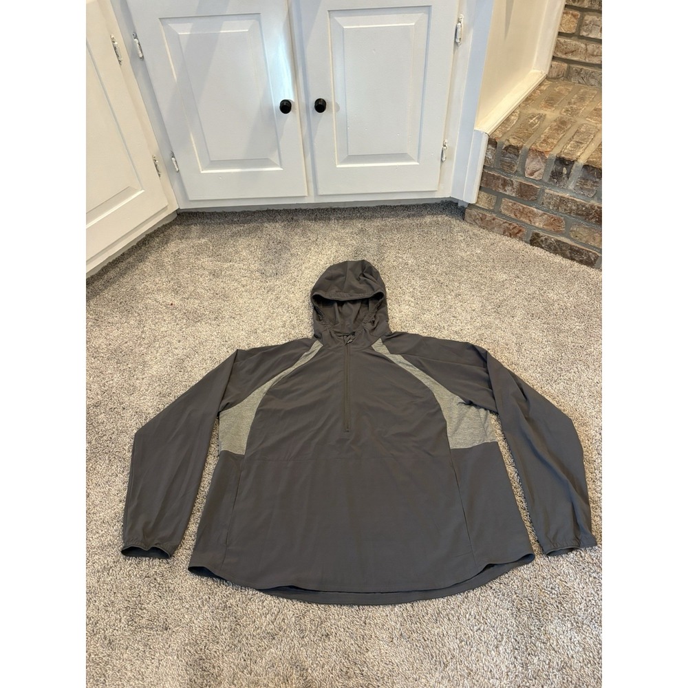 Eddie Bauer Resolution Tech Hybrid Hoodie 1/2 Zip Pullover Jacket Gray Size 2XL